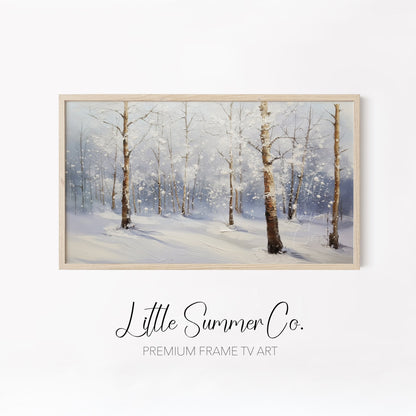 Snow Scenes Frame TV Art Bundle displayed on a TV