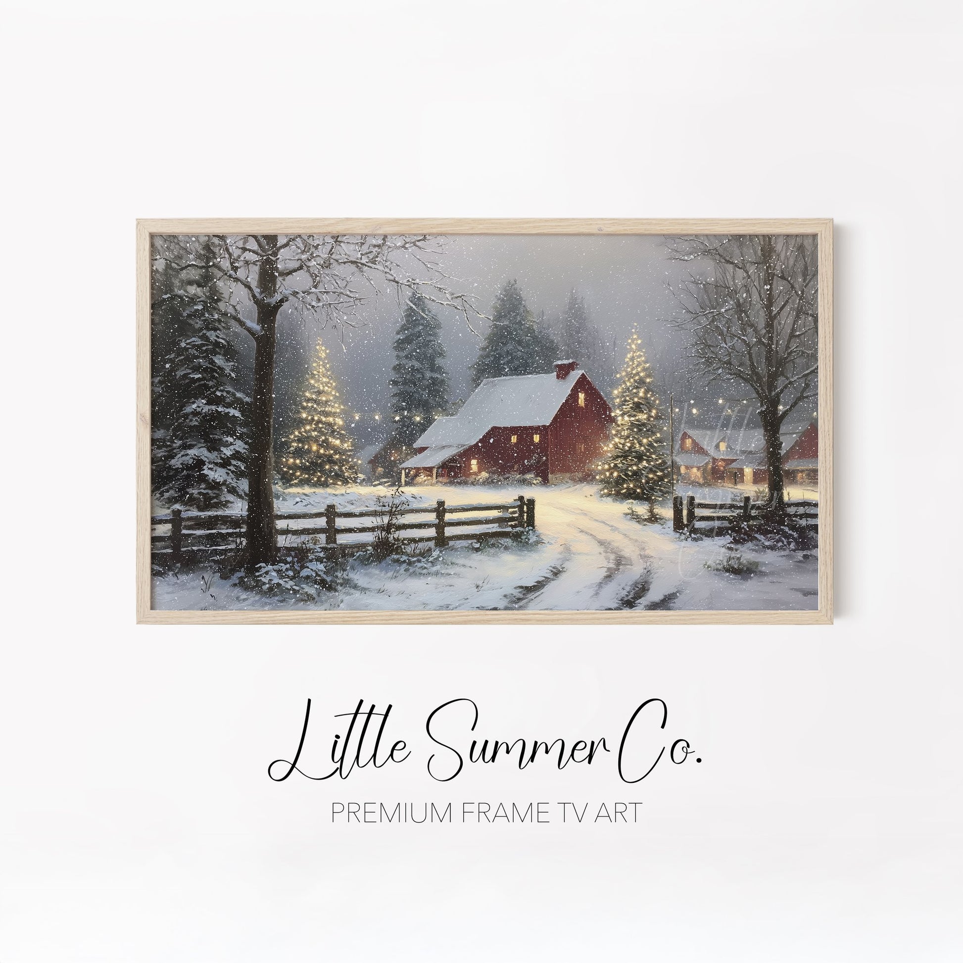 Snow Scenes Frame TV Art Bundle displayed on a TV