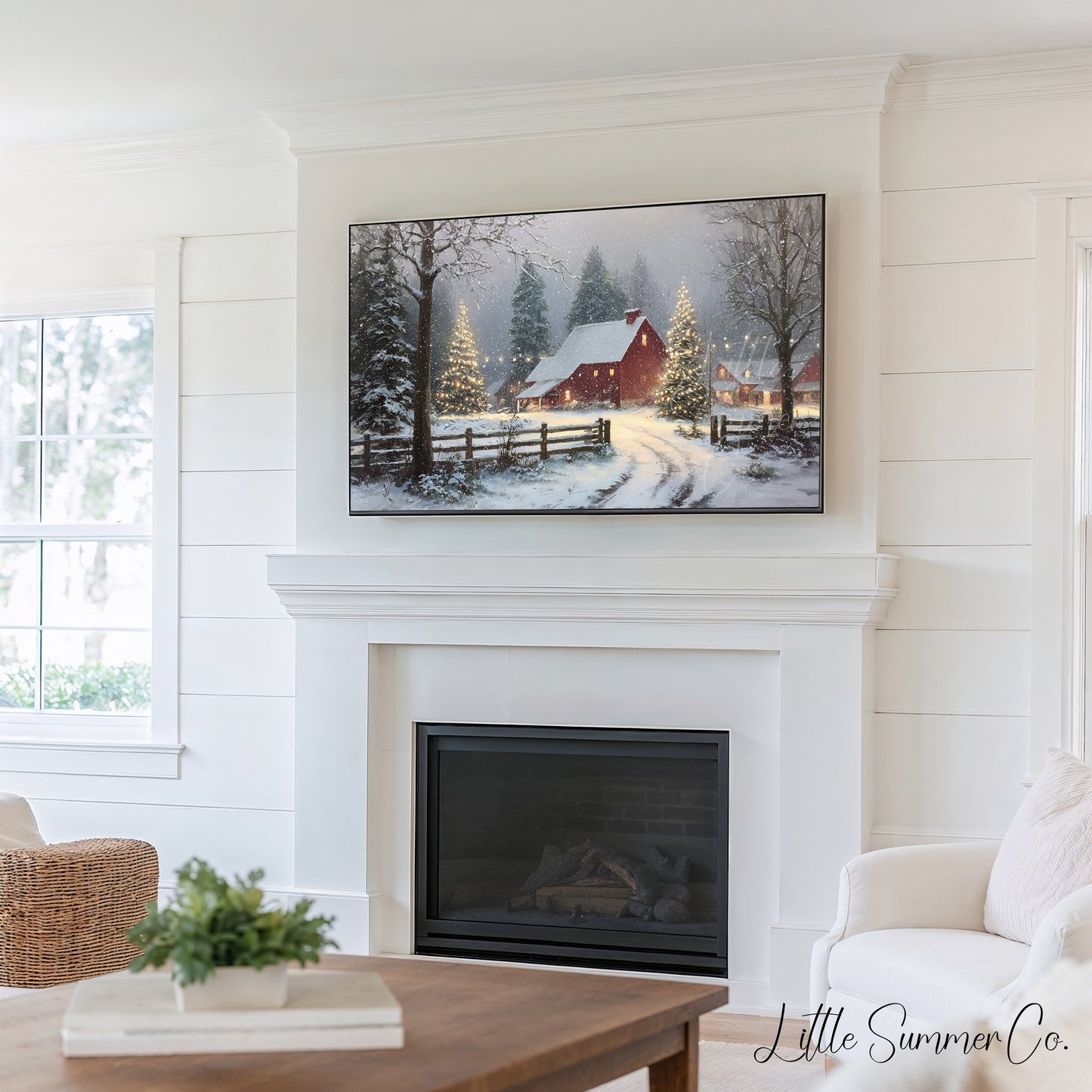 Snow Scenes Frame TV Art Bundle displayed on a TV