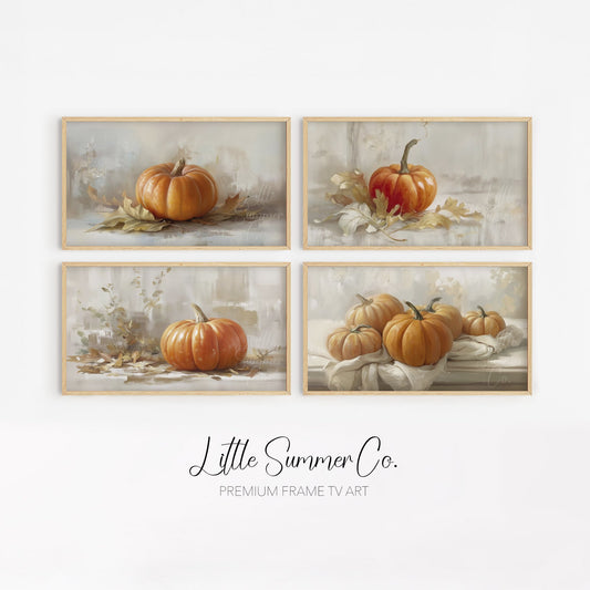 Pumpkins Frame TV Art Bundle displayed on a TV