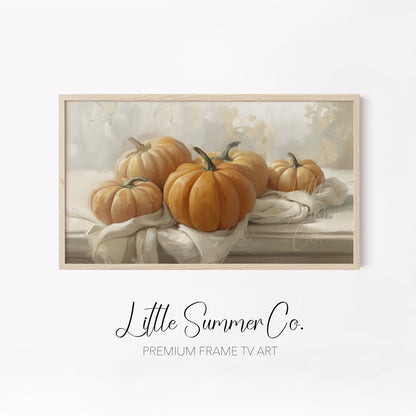 Pumpkins Frame TV Art Bundle displayed on a TV