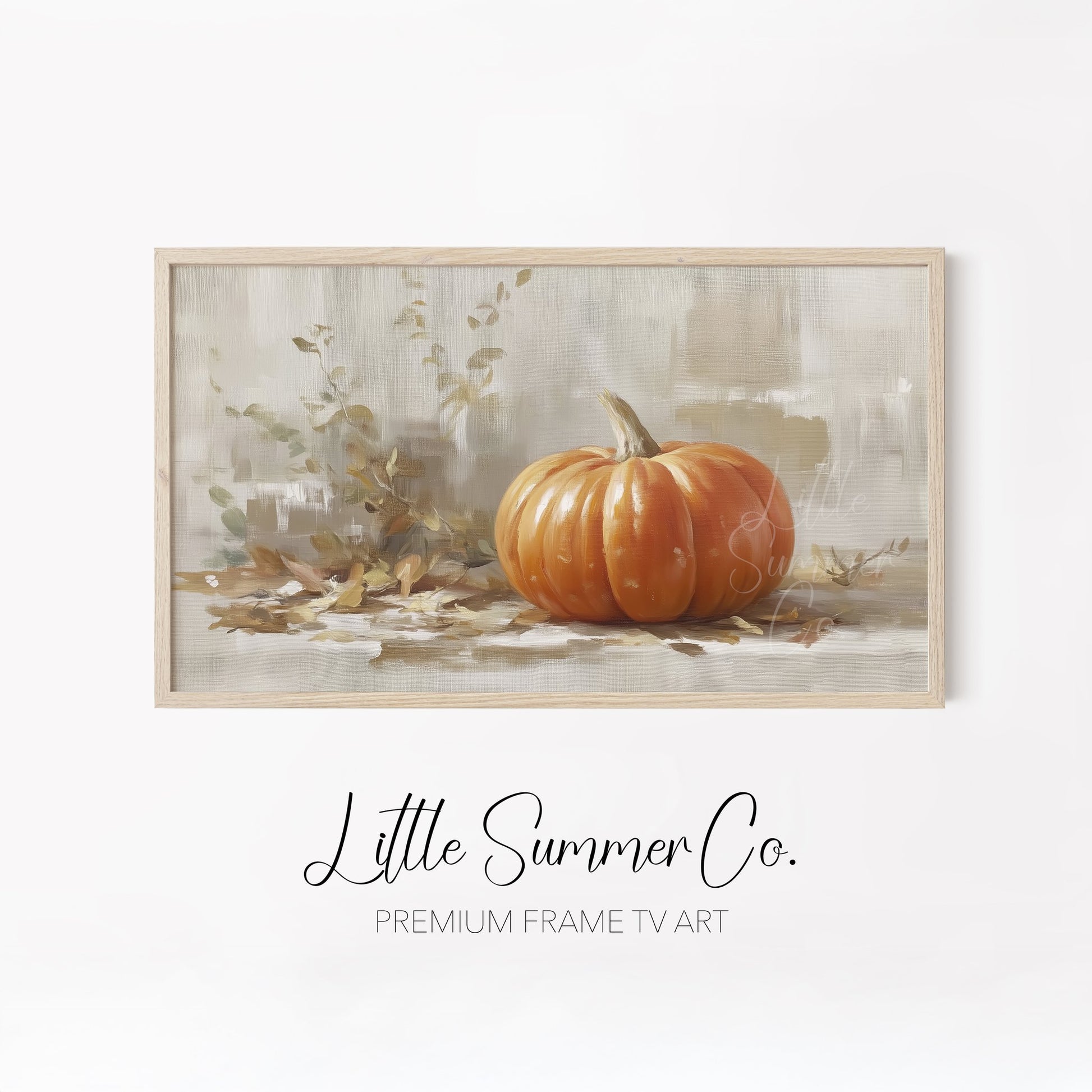 Pumpkins Frame TV Art Bundle displayed on a TV