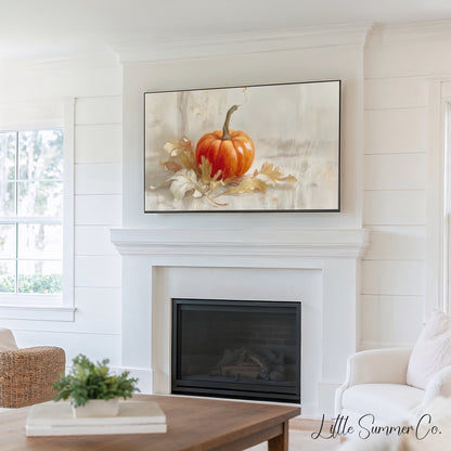 Pumpkins Frame TV Art Bundle displayed on a TV